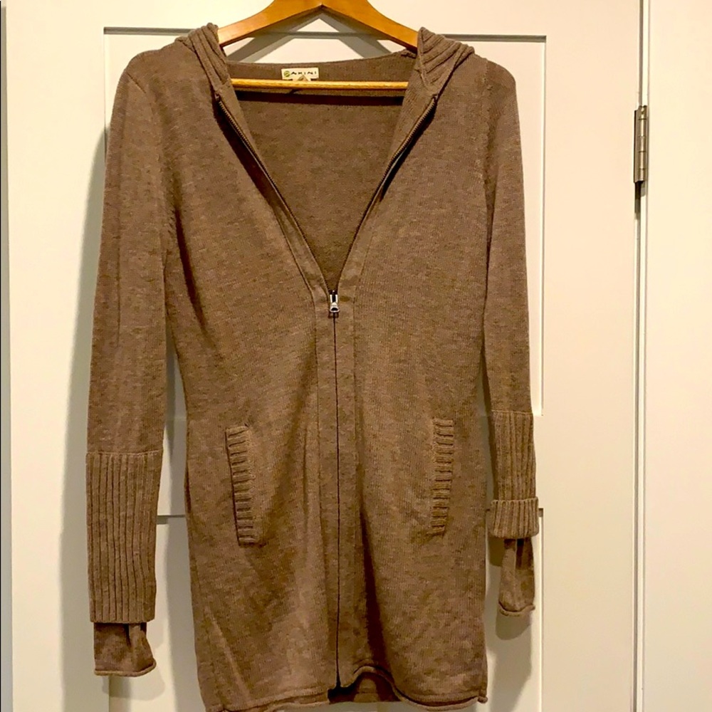 AKINI Hooded Oatmeal Cardigan